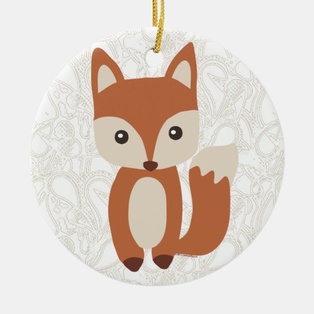 Niedlich Baby Fox Keramikornament (Vorne)