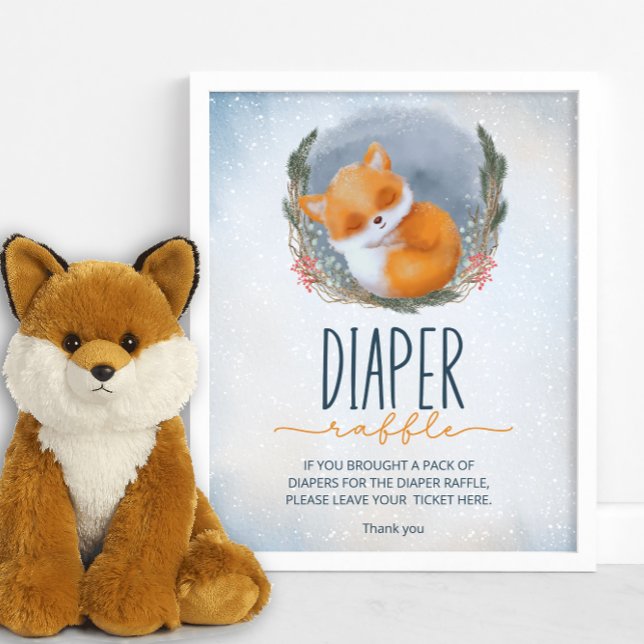Niedlich Baby Fox Snowly Winter Windelpreisverlosu Poster (Von Creator hochgeladen)
