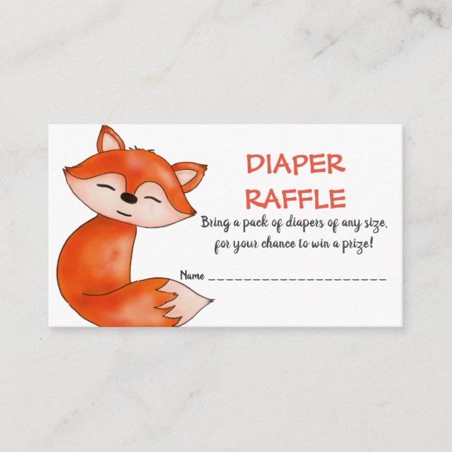 Niedlich Baby Fox | Windelrumpf | Babydusche Begleitkarte (Vorderseite)