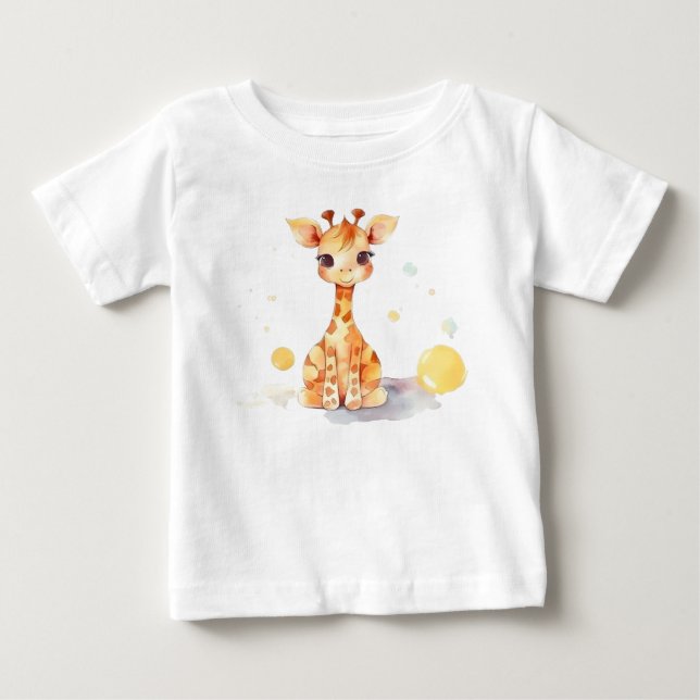 Niedlich Baby Giraffe Baby T - Shirt (Vorderseite)