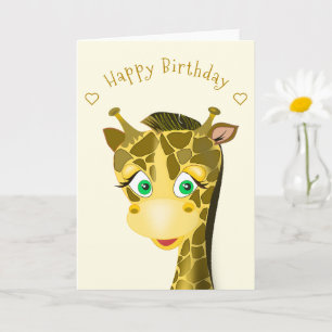 Niedlich Baby Giraffe Geburtstagskarte Karte
