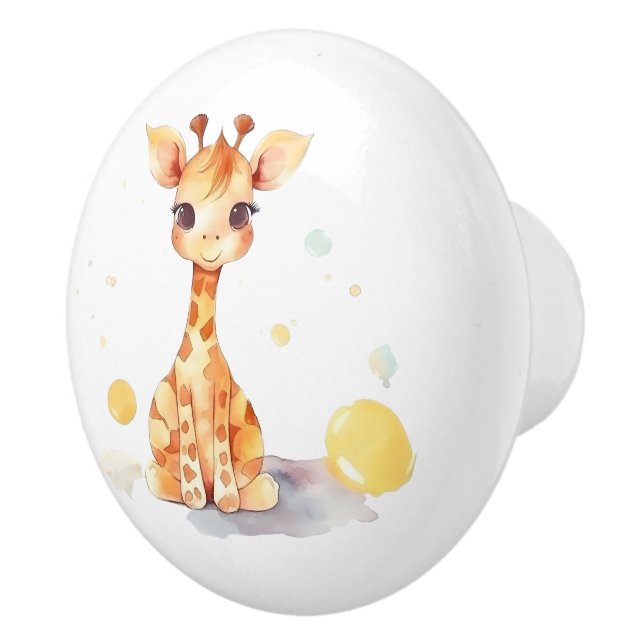 Niedlich Baby Giraffe Keramik Knob Keramikknauf (Rechts)