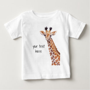 Niedlich Baby Giraffe Personalisiert Baby T-shirt