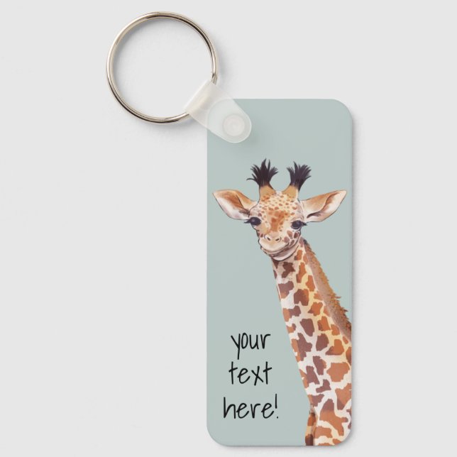 Niedlich Baby Giraffe Personalisiert Schlüsselanhänger (Vorderseite)
