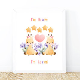 Niedlich Baby Giraffe Poster | Ich bin tapfer - ic