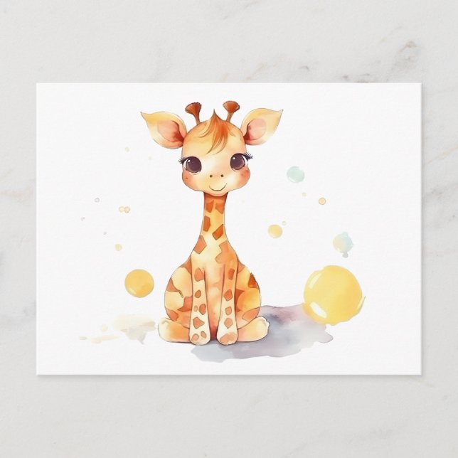 Niedlich Baby Giraffe Postkarte (Vorderseite)