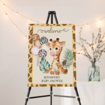 Niedlich Baby Giraffe Safari Tierwerbung Begrüßung
