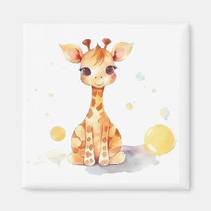 Niedlich Baby Giraffe Square Magnet