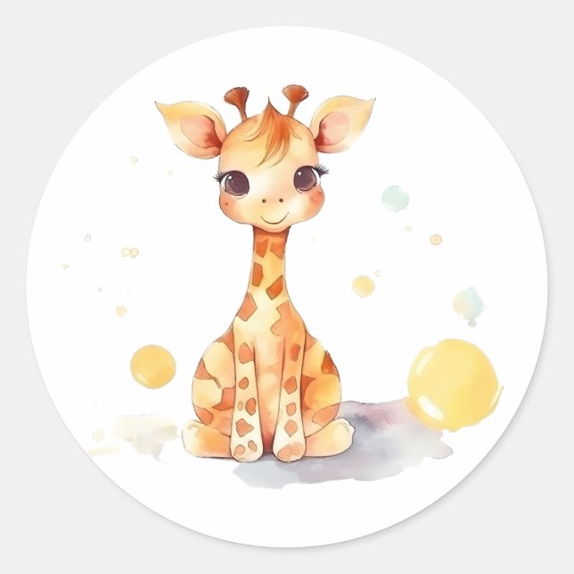 Niedlich Baby Giraffe Sticker (Vorderseite)