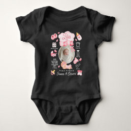 Niedlich Baby Girl Birth Stats Pink Neugeborene Mo Baby Strampler