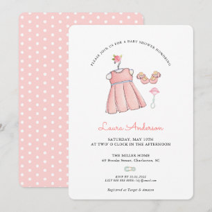 Niedlich Baby Girl Clothes Kinderdusche Einladung