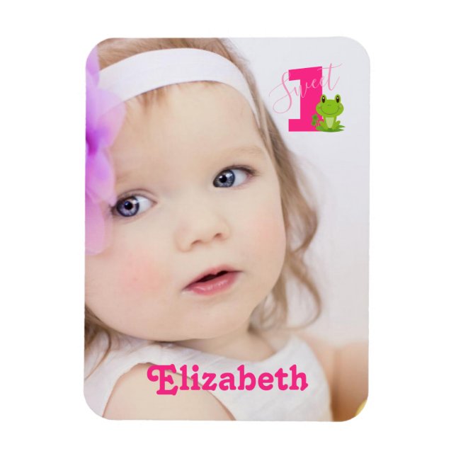 Niedlich Baby Girl Foto 1 Jahr Magnet (Vertikal)