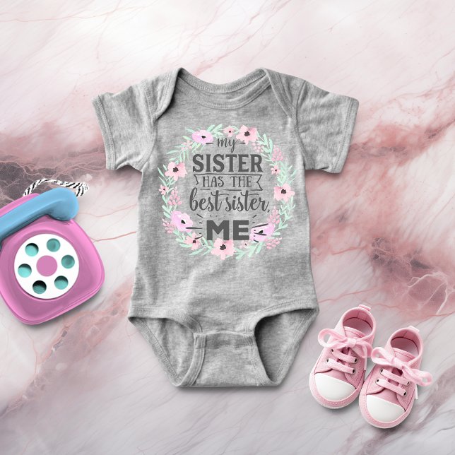 Niedlich Baby Girl Sister Boho Typografie Baby Strampler (Von Creator hochgeladen)