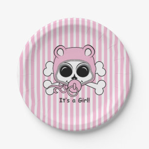 Niedlich Baby Girl Skull Pappteller