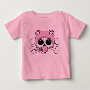 Niedlich Baby Girl Skull T-shirt