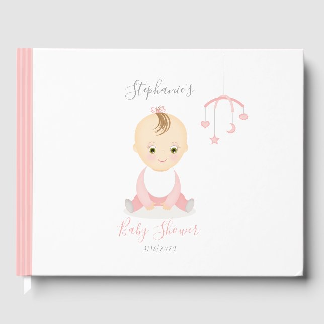 Niedlich Baby Girl und ihre Babydusche Gästebuch (Vorderseite)