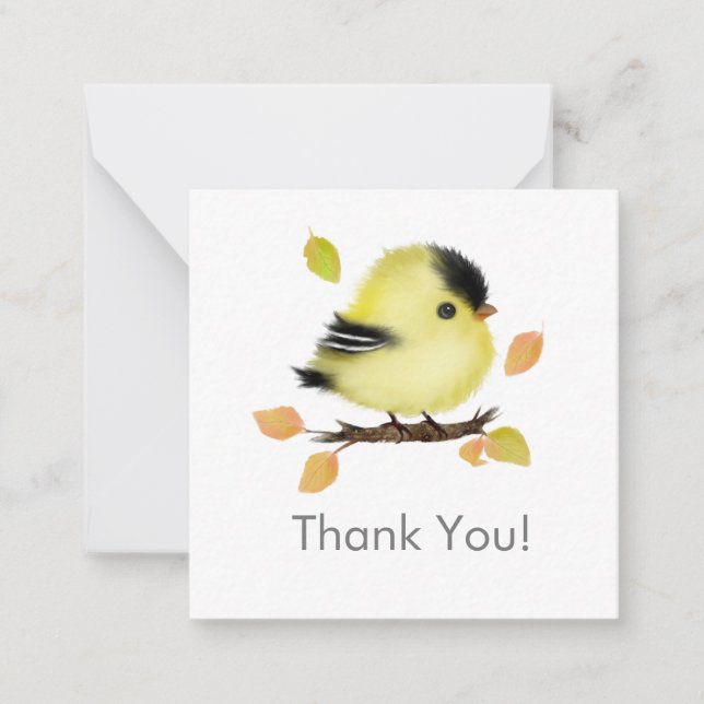 Niedlich Baby Goldfinch Bird Vielen Dank Note Kart Mitteilungskarte (Vorderseite)