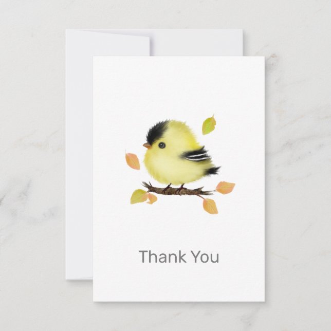 Niedlich Baby Goldfinch Bird Vielen Dank Note Kart Mitteilungskarte (Vorderseite)