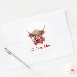 Niedlich Baby Highland Cow Valentine's Personalisi Runder Aufkleber