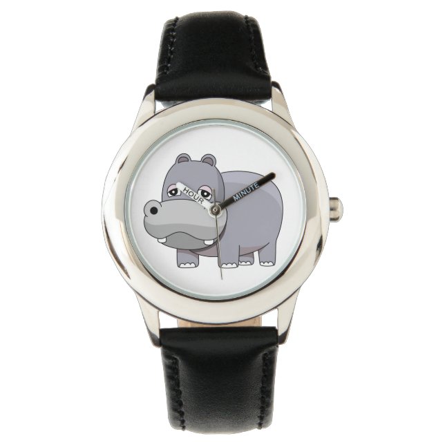 Niedlich Baby Hippo Armbanduhr (Vorderseite)