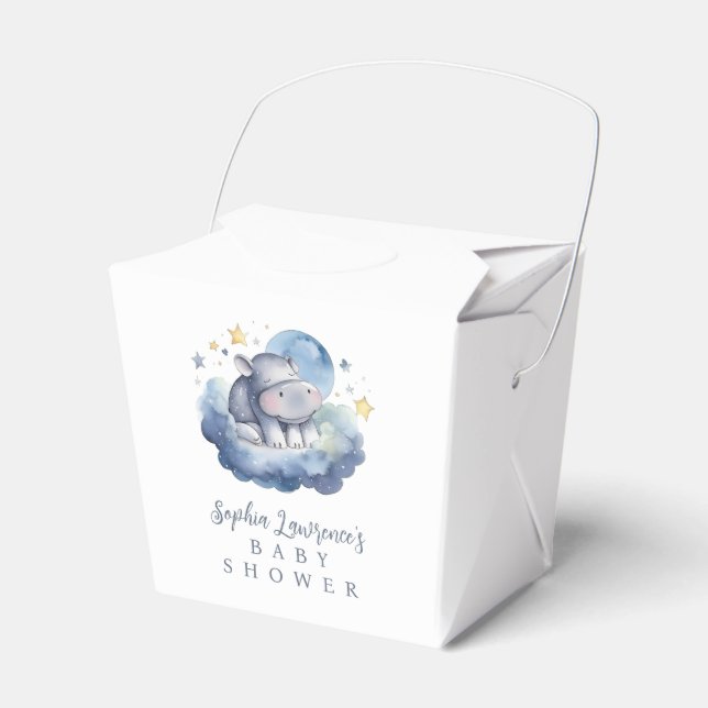 Niedlich Baby Hippo Babydusche Geschenkschachtel (Vorderseite)