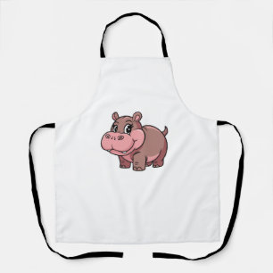 Niedlich Baby Hippo Moo Deng Long Sleeve T - Shirt Schürze