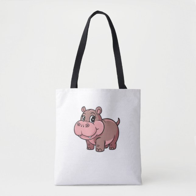 Niedlich Baby Hippo Moo Deng Long Sleeve T - Shirt Tasche (Vorderseite)