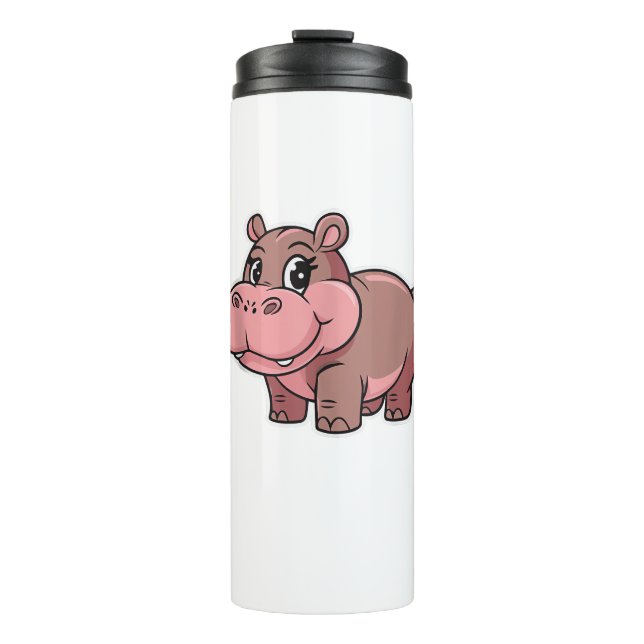 Niedlich Baby Hippo Moo Deng Tank Top_1 Thermosbecher (Vorderseite)
