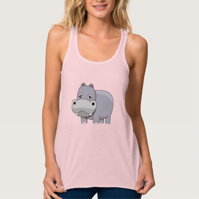 Niedlich Baby Hippo Tank Top (Vorderseite)