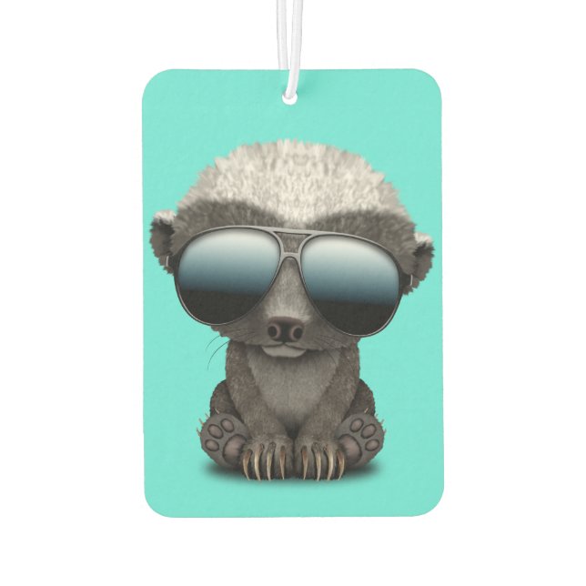 Niedlich Baby Honey Badger mit Sonnenbrille Autolufterfrischer (Rückseite)