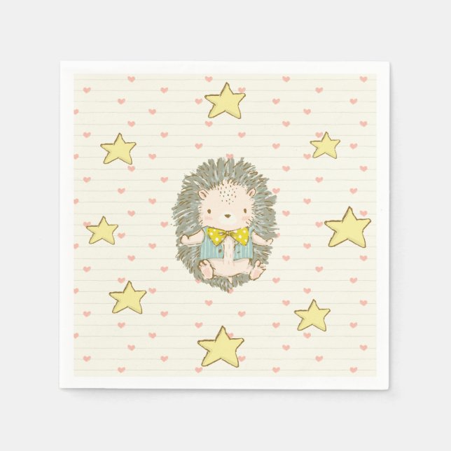 Niedlich Baby Igel Baby Boy Dusche Sweet Serviette (Vorderseite)
