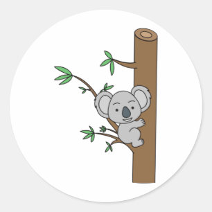 Niedlich Baby Koala Klettergarten Runder Aufkleber