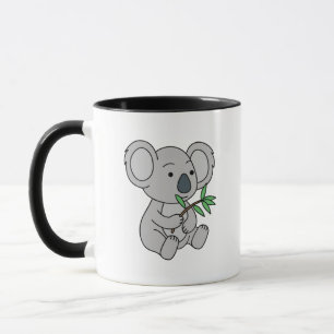 Niedlich Baby Koala mit Eukalyptus-Blätter Tasse