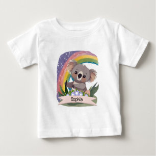 Niedlich Baby Koala Rainbow Individuelle Name T-shirt