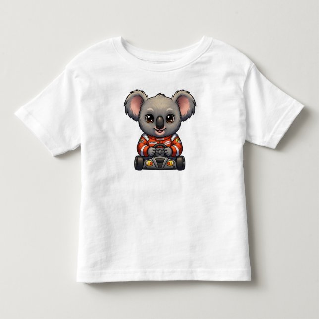 Niedlich Baby Koala Rennfahrer Kleinkind T-shirt (Vorderseite)
