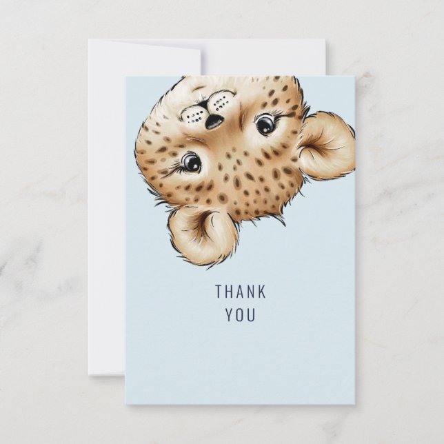 Niedlich Baby Leopard Babydusche Vielen Dank Dankeskarte (Vorderseite)