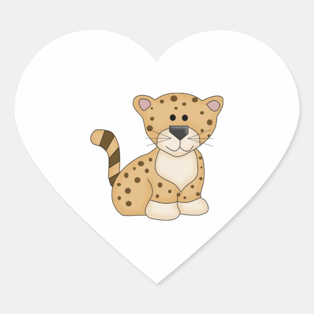 Niedlich Baby Leopard Herz-Aufkleber (Vorderseite)