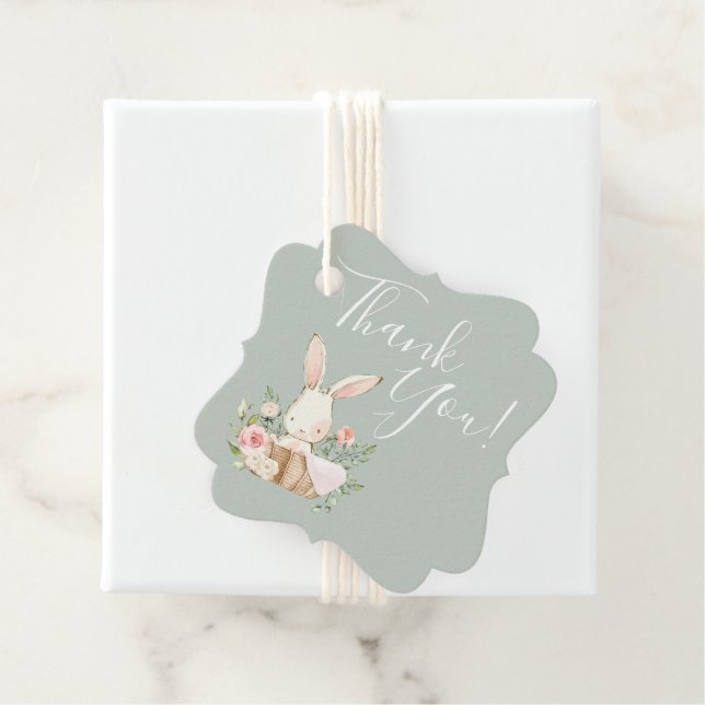 Niedlich Baby Liebe Kaninchen Babydusche Danke Geschenkanhänger (Beispiel)