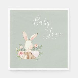 Niedlich Baby Liebe Kaninchendusche Serviette