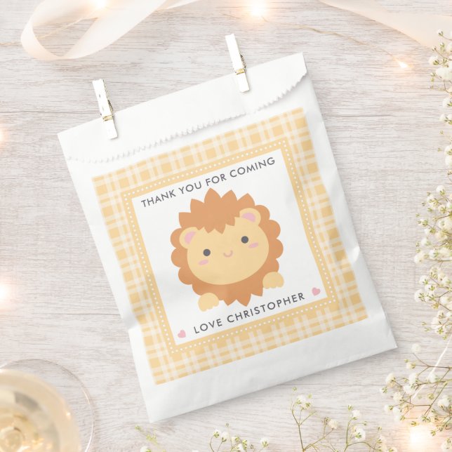Niedlich Baby Lion Cub Wild One Boy Erster Geburts Geschenktütchen (Ausgeschnitten)