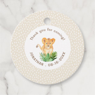 Niedlich Baby Lion Jungle Rain Vielen Dank zum Geb Geschenkanhänger