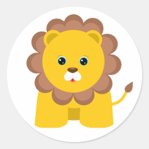 Niedlich Baby Lion Runder Aufkleber