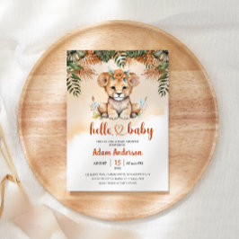 Niedlich Baby Lion Safari Jungle Baby Dusche Einladung