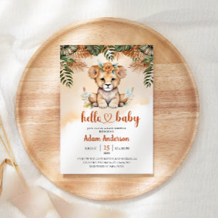 Niedlich Baby Lion Safari Jungle Baby Dusche Einladung