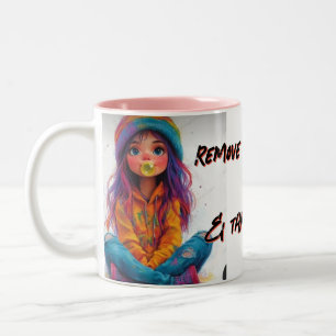 NIEDLICH BABY MÄDCHENBILD, DAS IST EIN ✍️ DORT Tas Zweifarbige Tasse