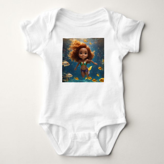Niedlich Baby Mermaid Bodysuit Baby Strampler (Vorderseite)