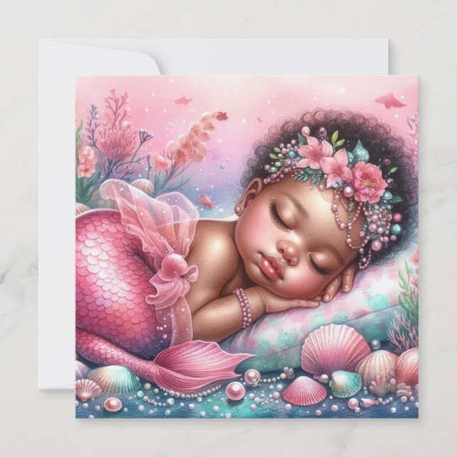 Niedlich Baby Mermaide Karte (Vorderseite)