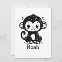 Niedlich Baby Monkey Zeichnend - Kawaii Kinderzimm