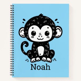 Niedlich Baby Monkey Zeichnend - Kawaii Kinderzimm Notizbuch