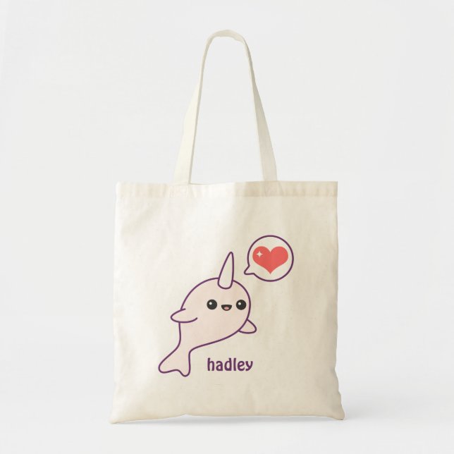 Niedlich Baby Narwhal Tragetasche (Vorne)